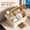 Large-capacity household kitchen bowl cabinet with dust-proof cover, plate and bowl rack, tableware draining bowl cabinet, multi-functional storage rack Specification image